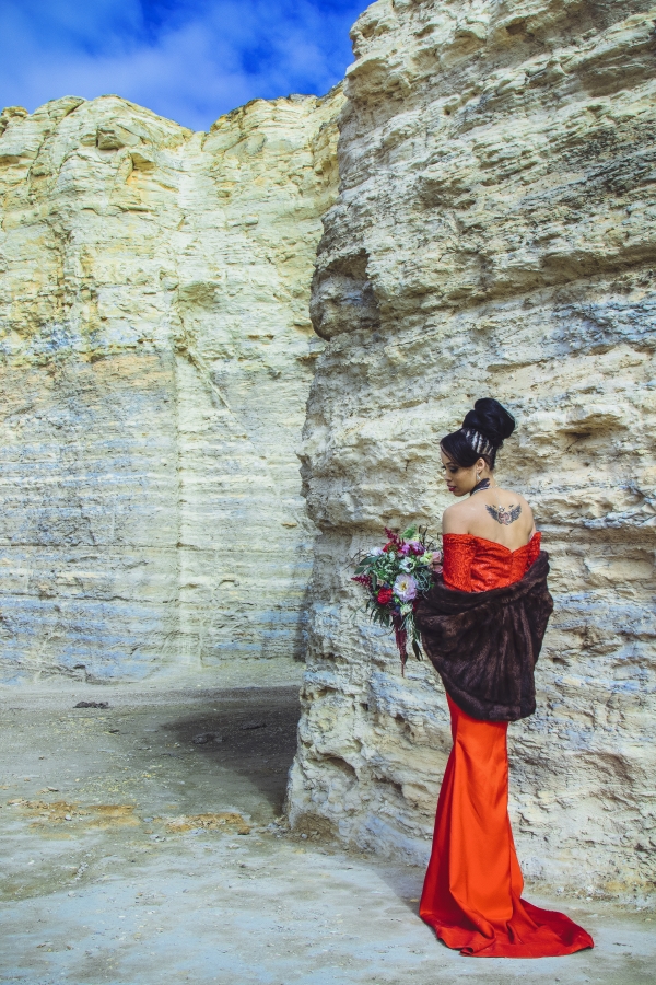 Real Weddings Blood Red Wedding Dress Elopement Kansas